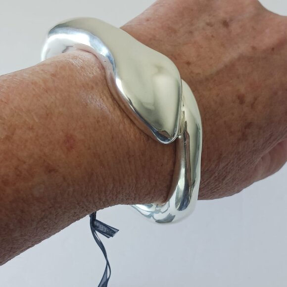 E&L Sterling Silver Electroform Statement Snake Bangle Bracelet Israel NWT - Picture 13 of 16